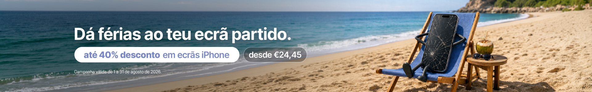 Campanha iLoja reparação de ecrãs iPhone agosto 2026